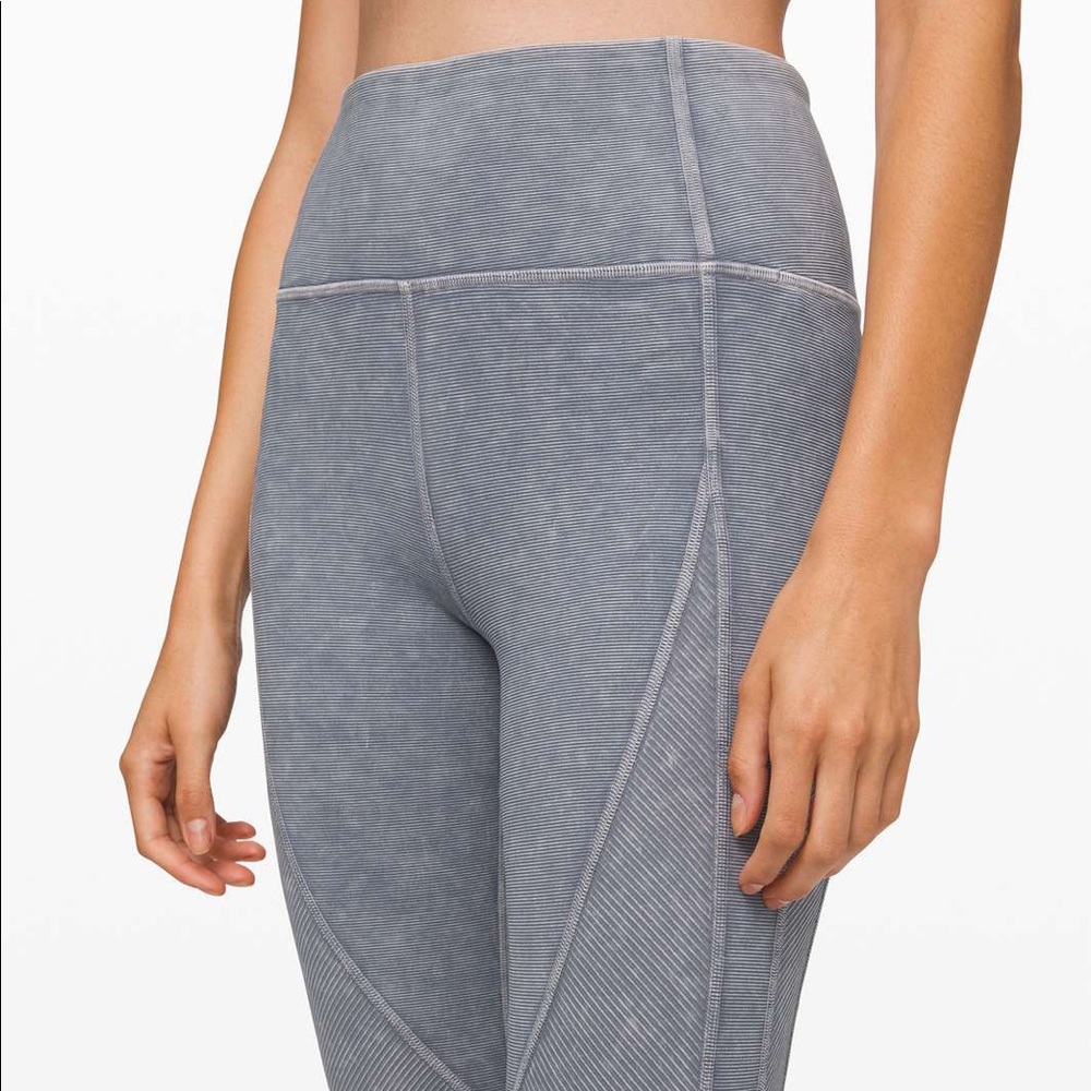 Lululemon Wunder Under High Rise Snow Washed Ribbed in Washed Luna
